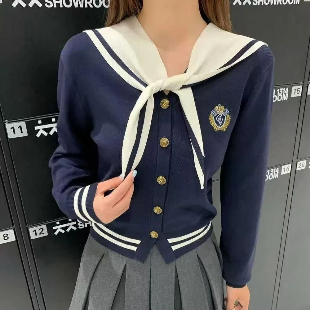 L衣长52    3785【蓝色岛屿】学院风上衣