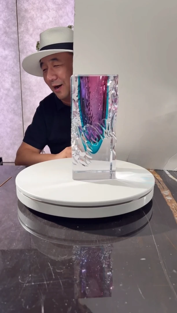 摆件璨石美学金红宝石蓝时间的边缘艺术花瓶