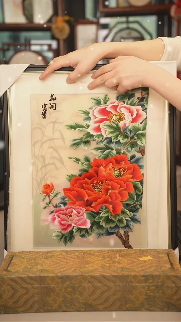 扇子苏绣绣片 30乘40