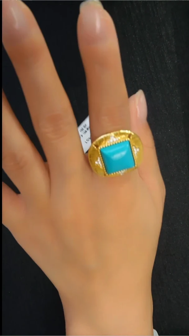 银S925镶嵌绿松石戒指发货一件