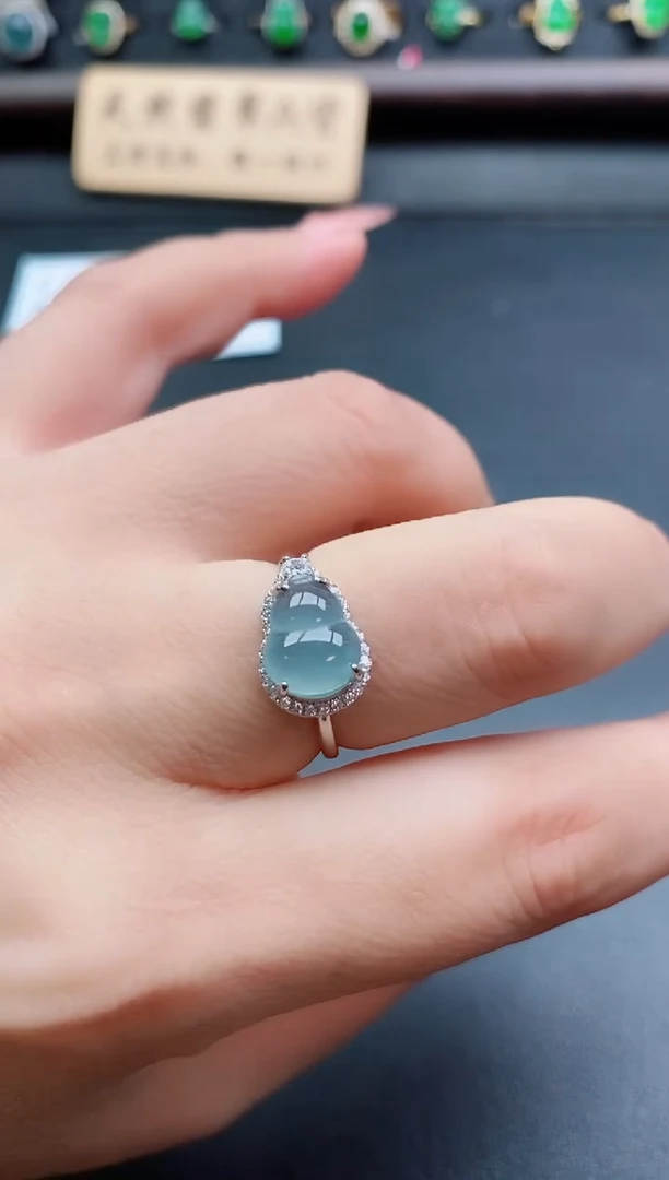 银S925镶嵌戒指翡翠1