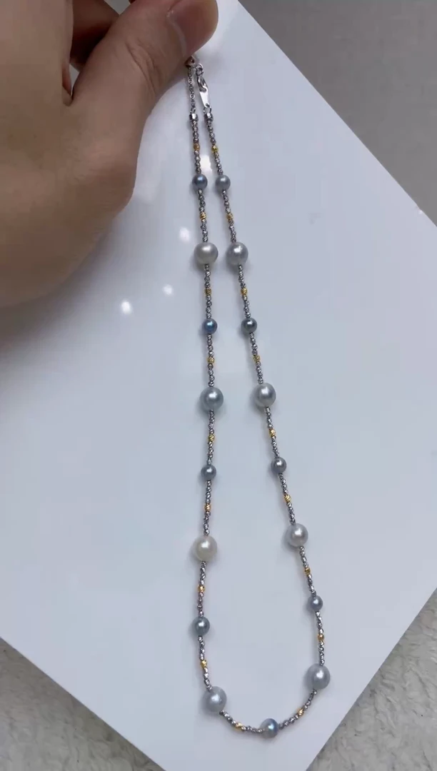 颈饰银S925镶嵌海水珍珠