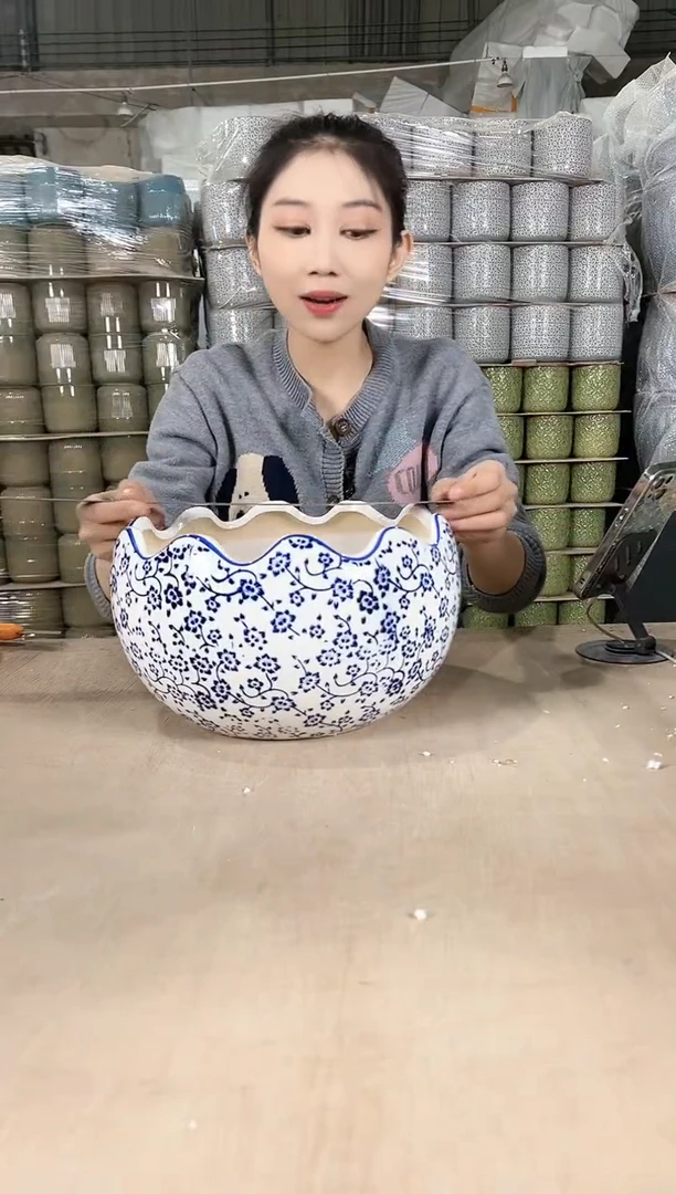 【闪购商品】陶瓷蛋壳白青花瓷大号25x17