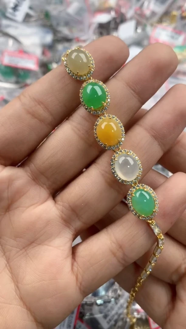 银S925镶嵌戒指翡翠666----2