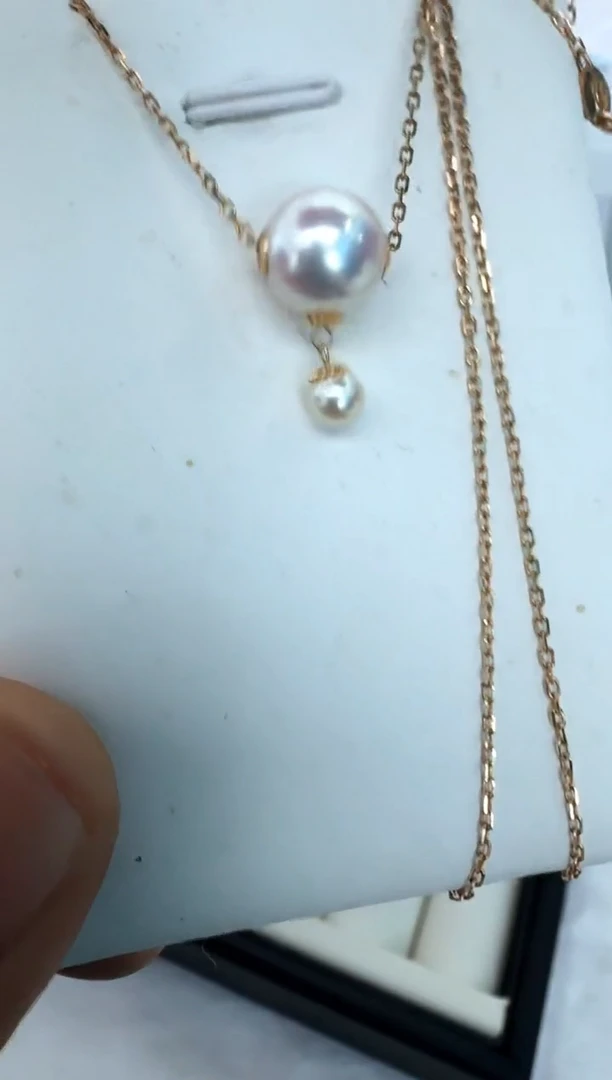 【闪购商品】海水珍珠吊坠(赠链)18K金镶嵌套链