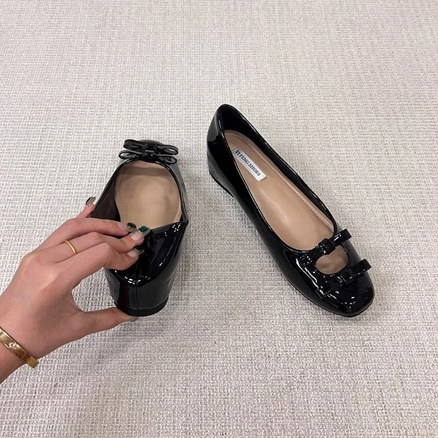 羊皮版~内增高5cm软底蝴蝶结性感浅口单鞋女法式夏季小众晚晚鞋