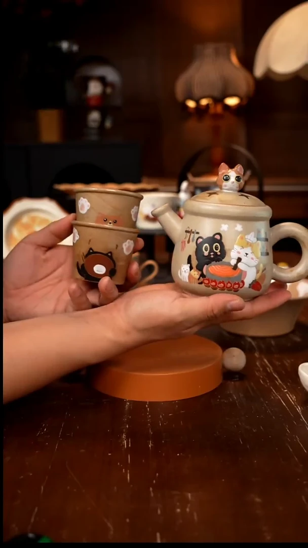 陶瓷一壶两杯 川谷原创手作陶瓷  1.2  不退差价