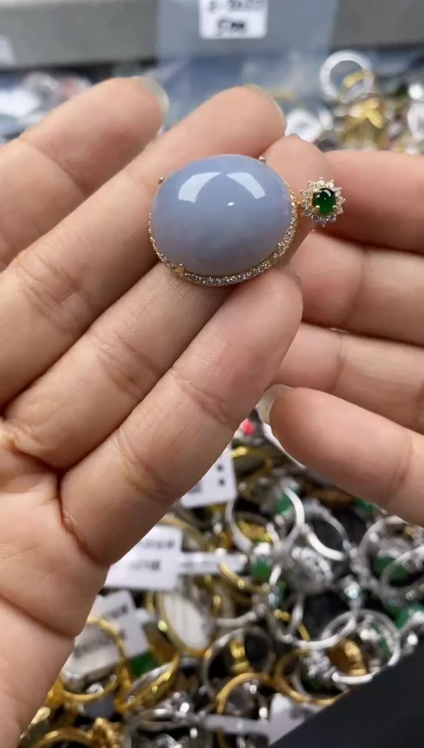 银S925镶嵌戒指翡翠777---6