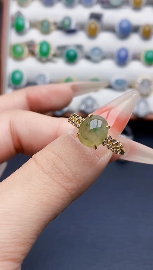 银S925镶嵌戒指翡翠2541