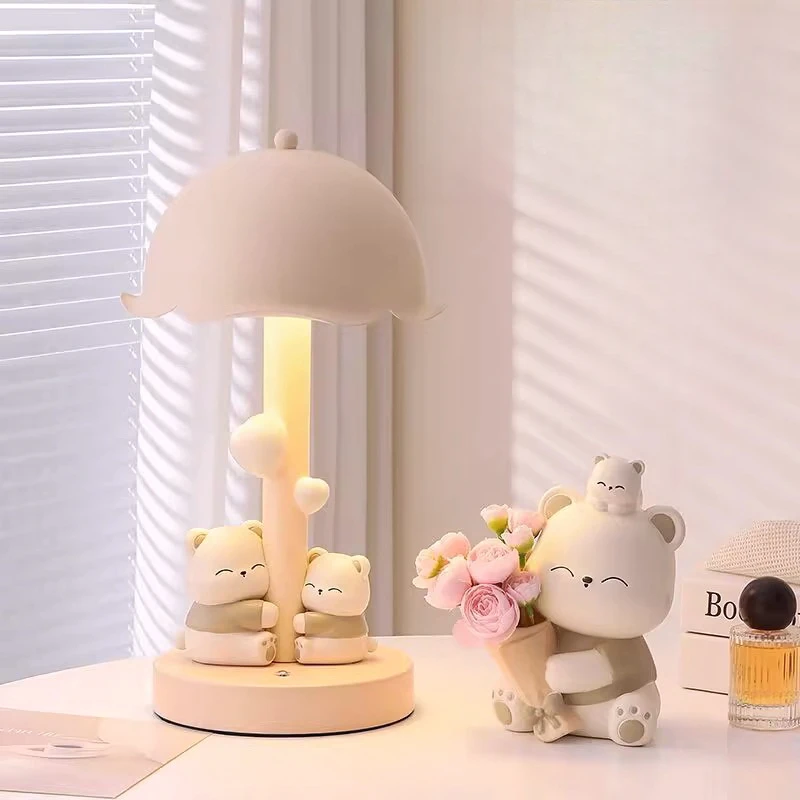 创意暴力熊台灯装饰品摆件卧室床头小夜灯睡眠灯生日礼物女生实用