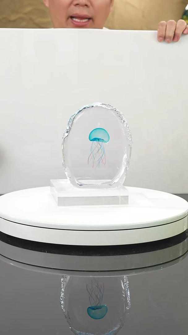 【闪购商品】摆件福利蓝色水母摆件小号带底座