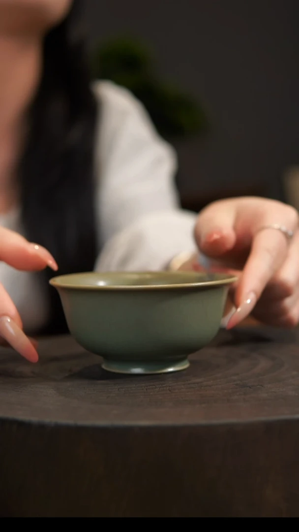 杯子压手杯 汝州原产地  原矿老釉