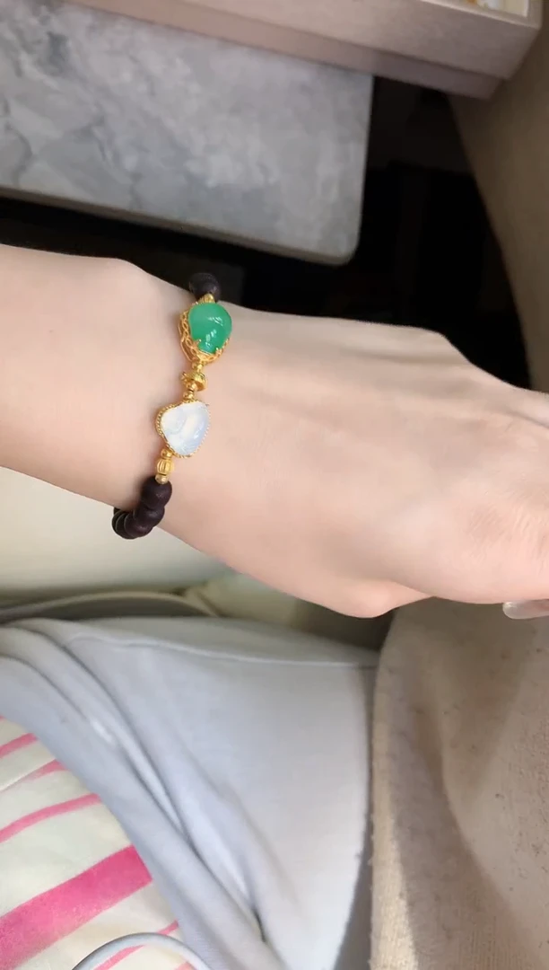 银S925镶嵌手串翡翠手串