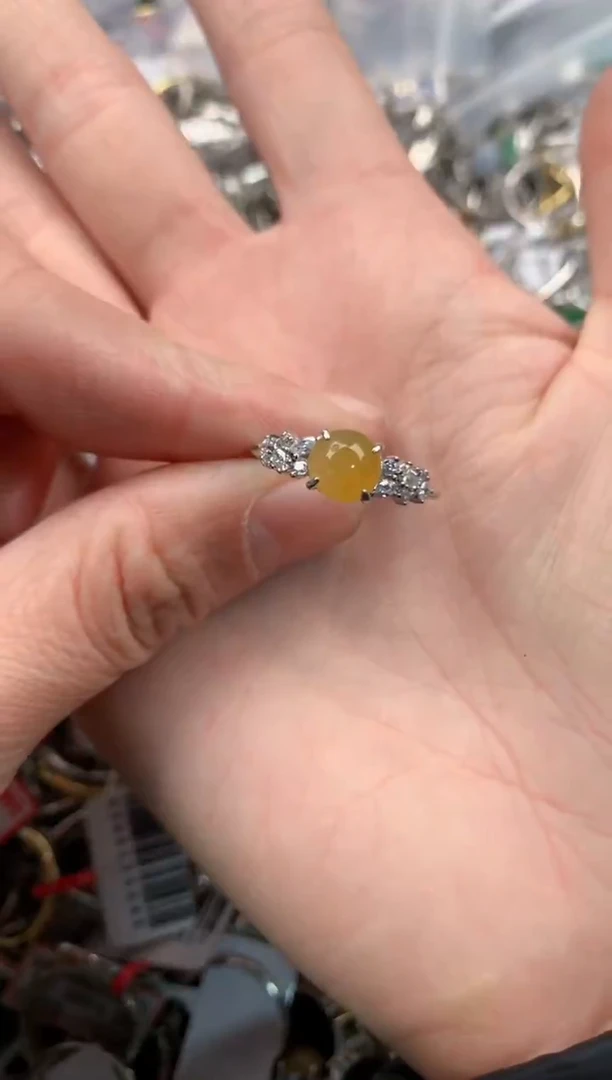 银S925镶嵌戒指翡翠333   1