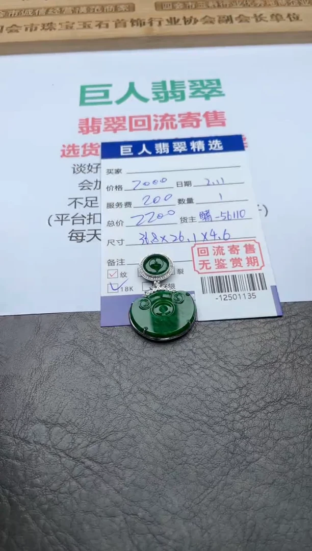 【闪购商品】翡翠颈饰18K金镶嵌-12501135