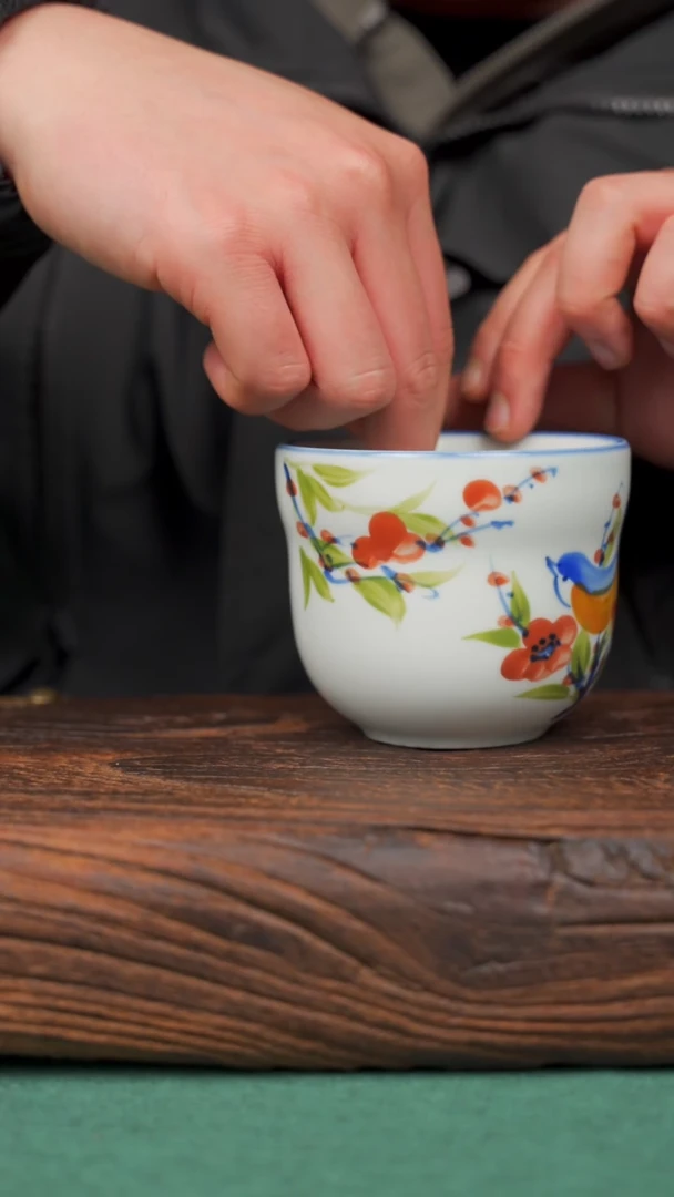 【闪购商品】瓷片85景德镇杯釉下手工手绘瓷器