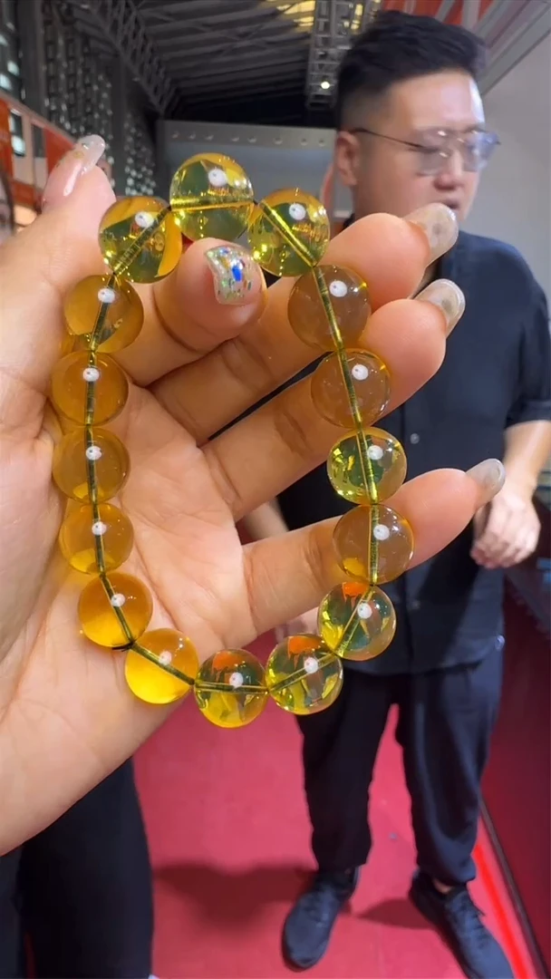 未镶嵌琥珀手链缅甸琥珀假一罚十