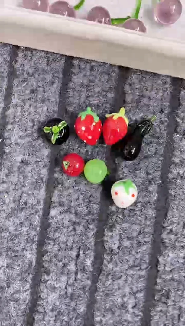 手工艺品琉璃懒****猫一堆水果