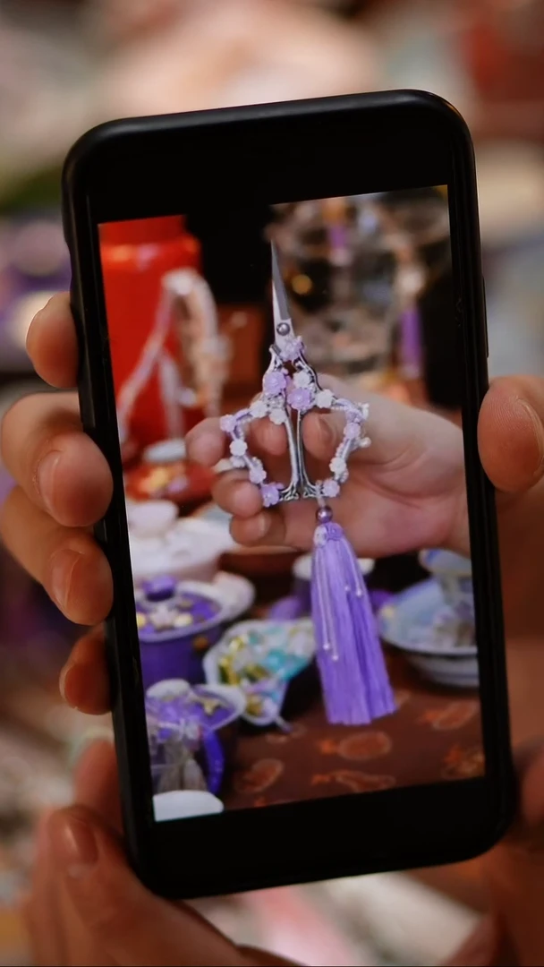 【闪购商品】摆件手工编织满工剪刀