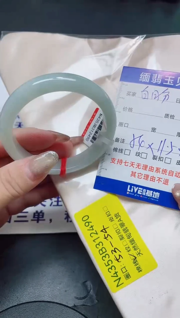 未镶嵌手镯翡翠白*53-54/12490