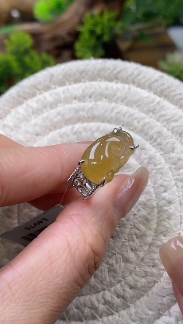 颈饰银S925镶嵌翡翠净货14975