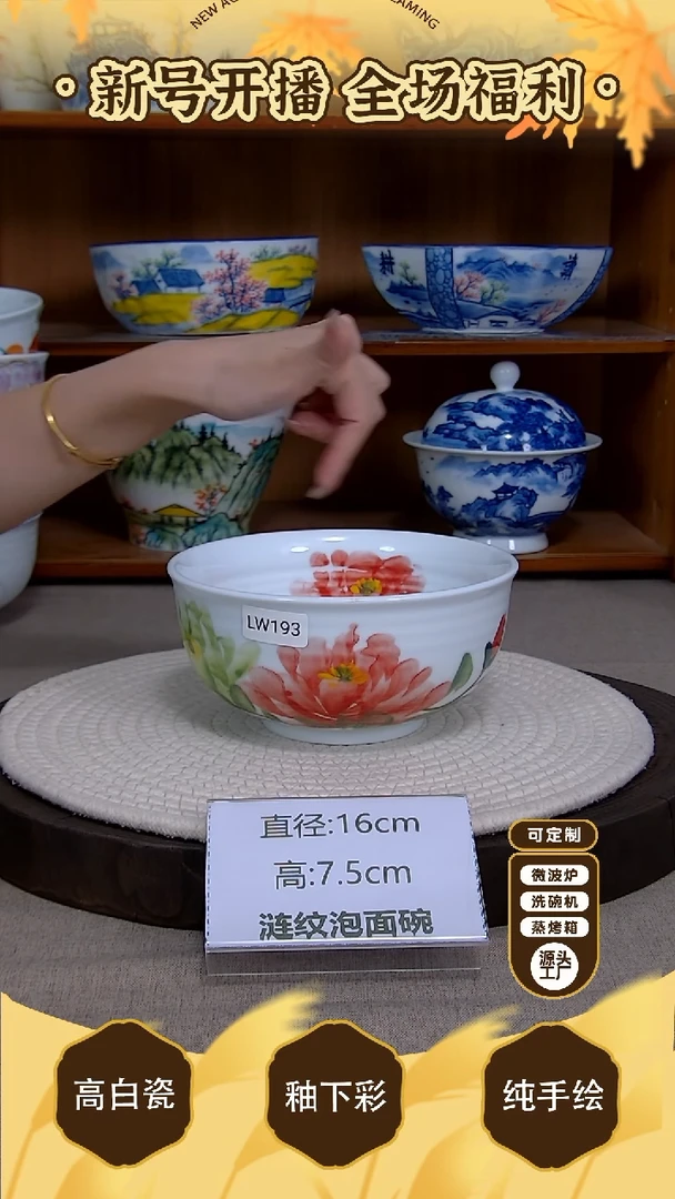 盘【陶源造】景德镇手绘釉下彩陶瓷餐具