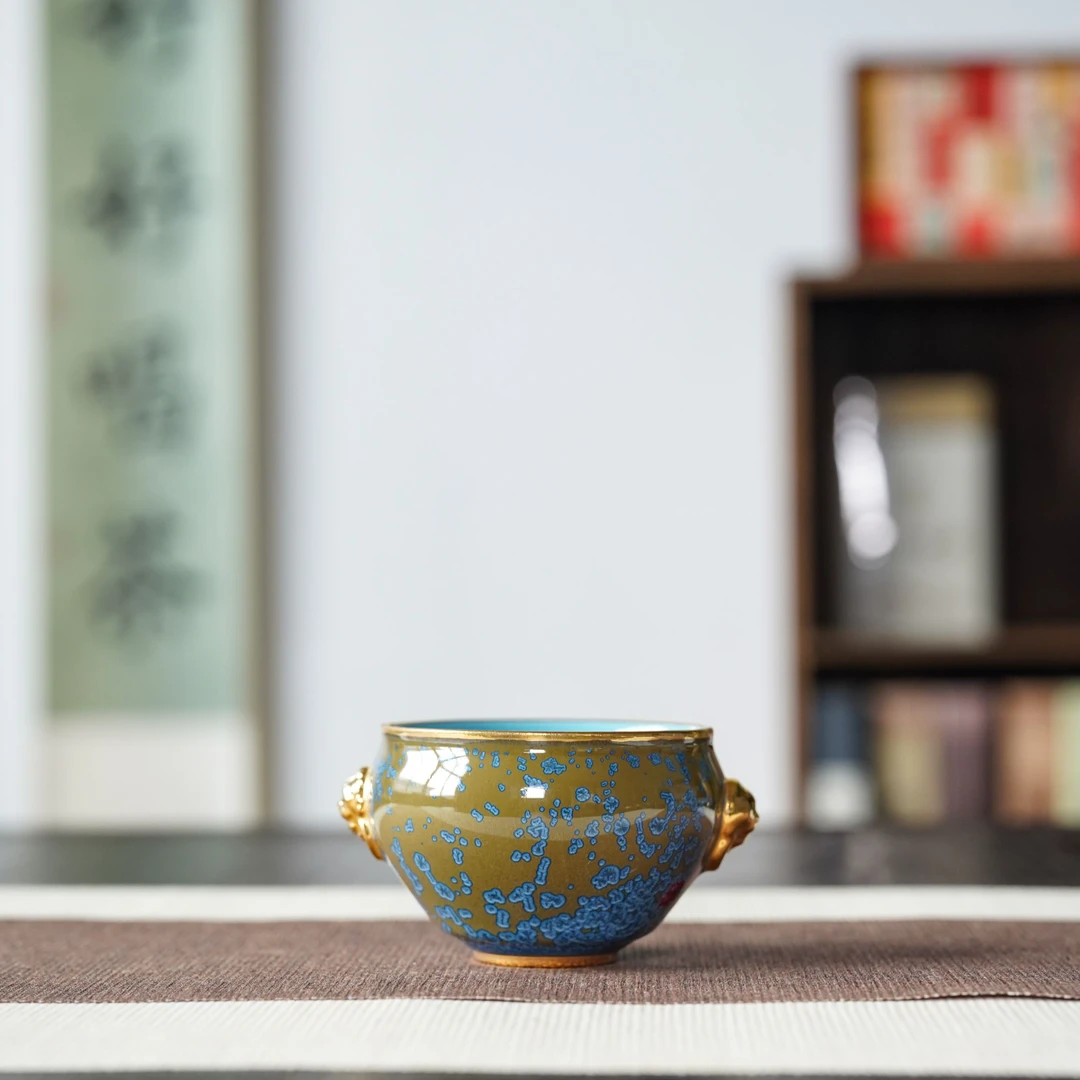 【非遗茶空间】钧御官窑-狮头杯   瓷杯茶道茶具