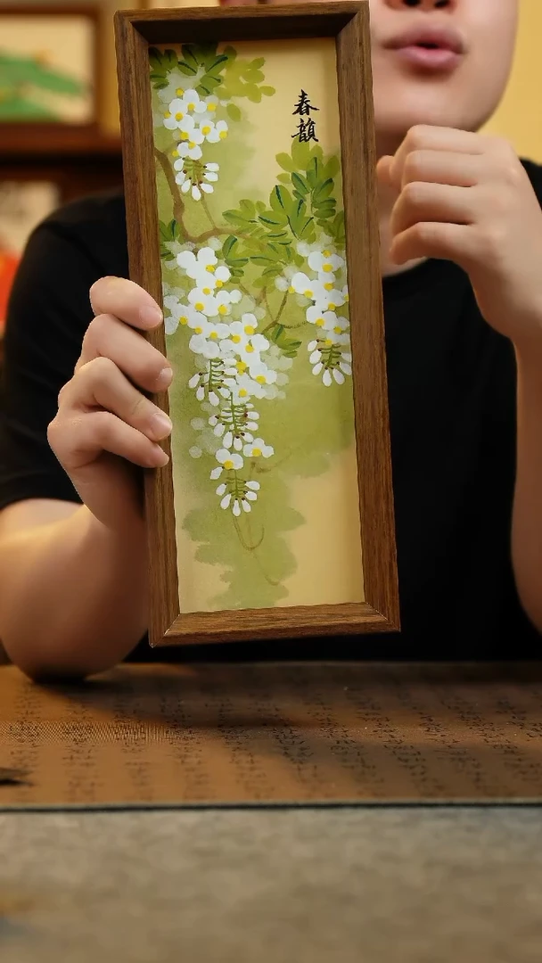 国画12.5*31.5纯手绘国风国画摆台