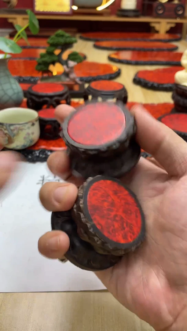 东非黑黄檀（紫光檀）（微瑕）双层莲花2个