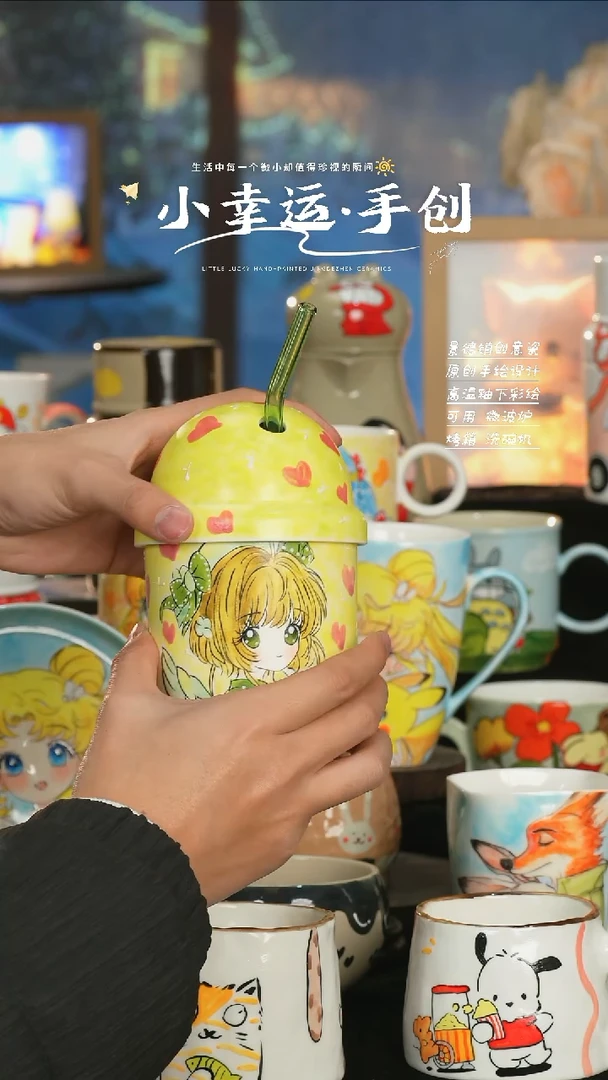 【闪购商品】小幸运纯手工手绘陶瓷