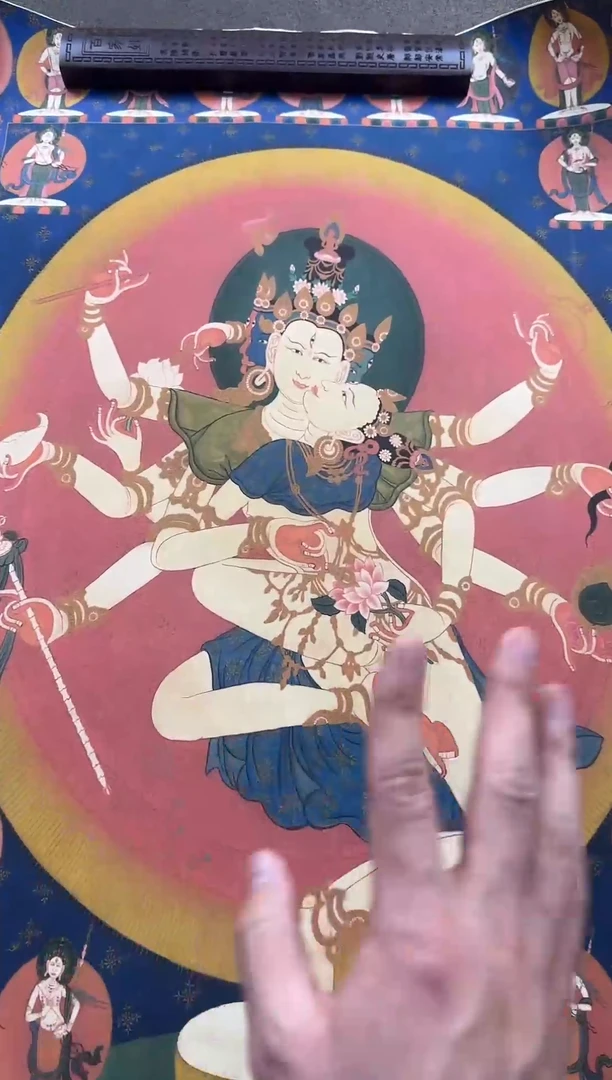 卷轴画【主播精品】高端卷轴画—唐卡AA79胜乐双身像