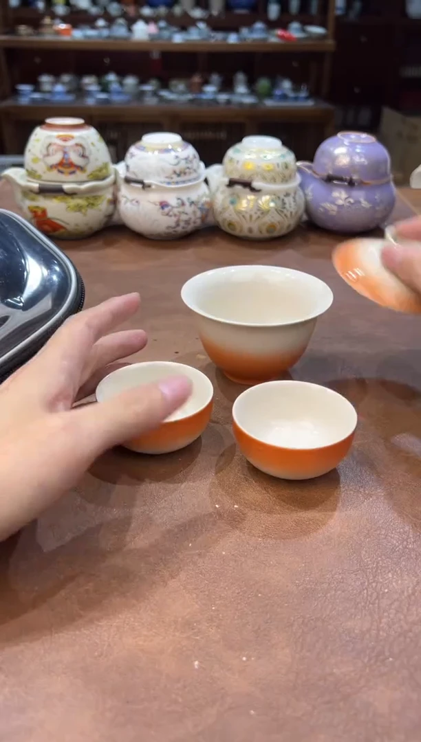 真的很便宜超好看会开片的旅行茶具