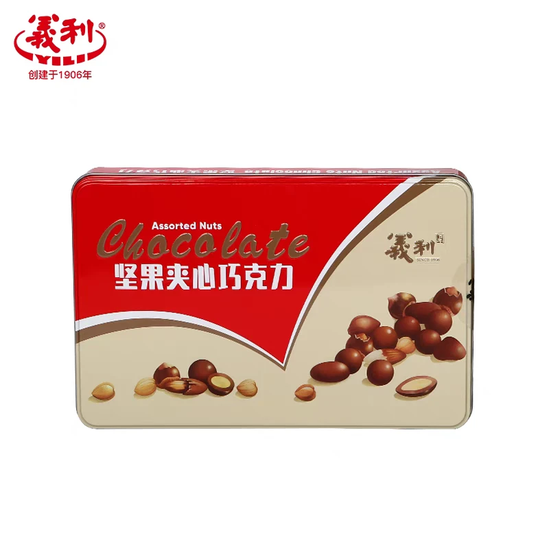 百年义利坚果夹心巧克力400g铁盒装含扁桃仁榛仁网红休闲小零食