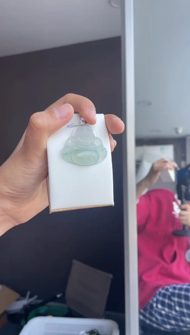 吊坠(不含链)18K金镶嵌翡翠霞*天然缅甸A货翡翠