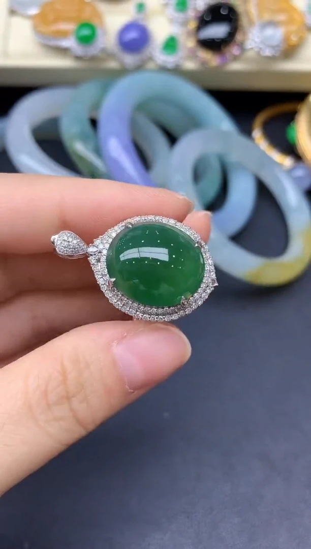 18K金镶嵌戒指翡翠400-雪姐翡翠天天见