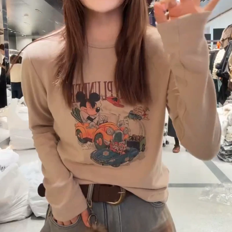 秋冬叠穿上衣内搭韩系卡通印花加厚圆领长袖T恤LK2508246