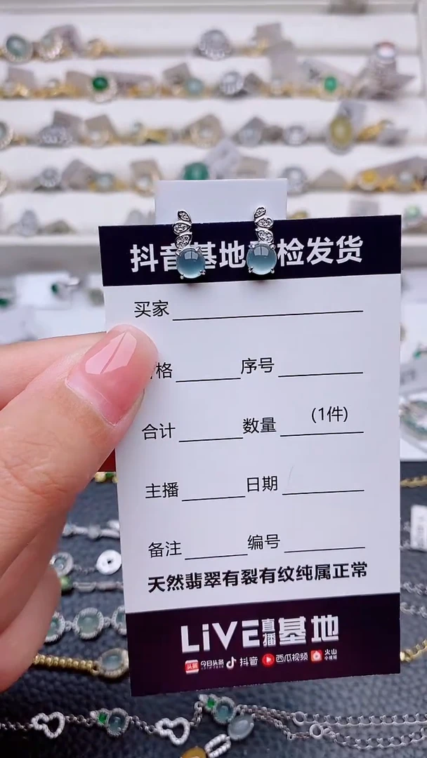 银S925镶嵌翡翠耳饰宝**名............