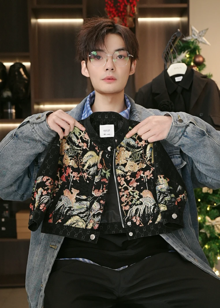 【春款树下有鹿】2025春款新款男女童国风皮夹克国风宝宝时尚皮衣