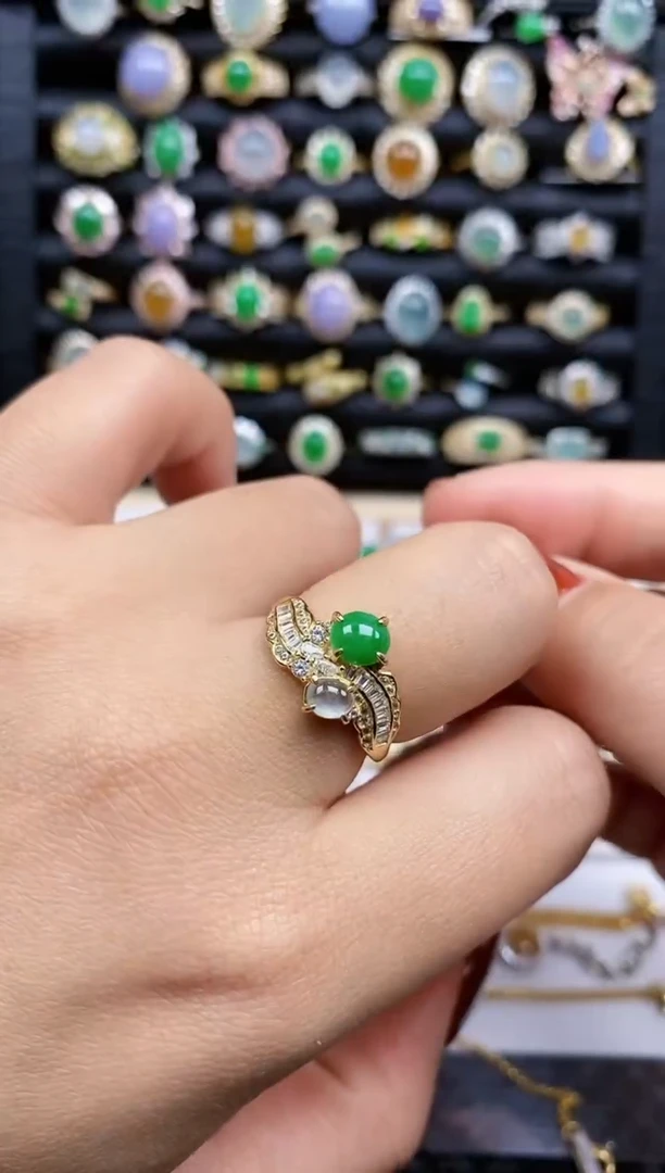 银S925镶嵌戒指翡翠197