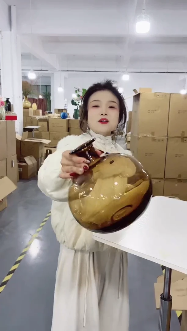 【闪购商品】玻璃私花主义花瓶厂-微瑕--H5KG