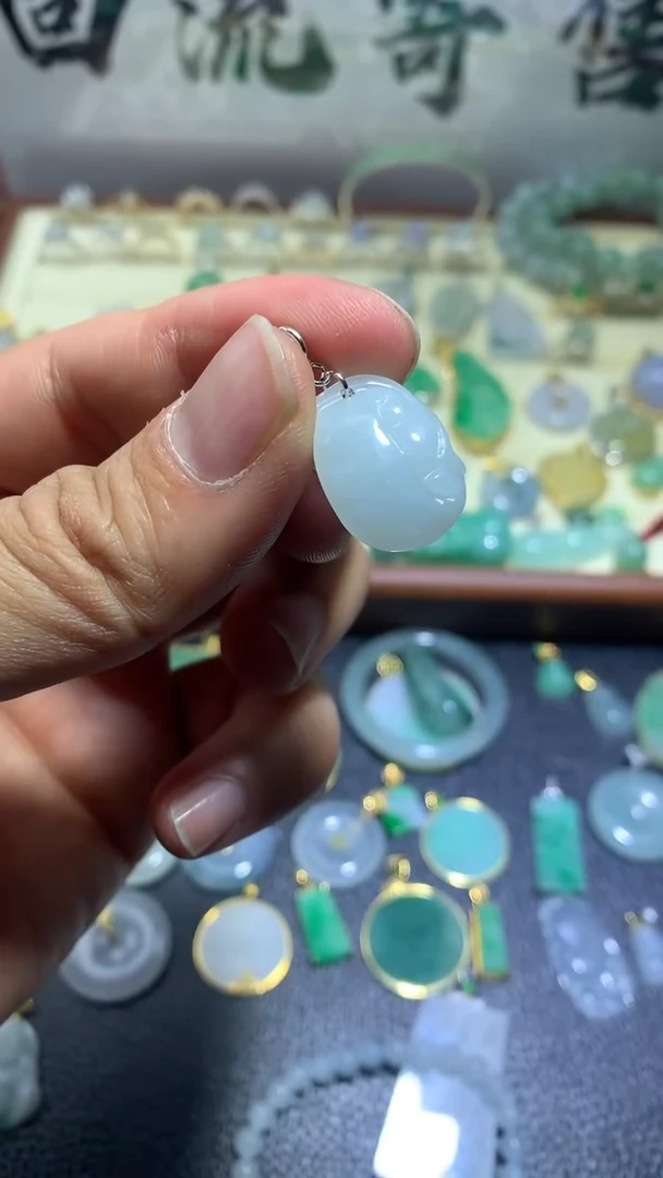 【闪购商品】翡翠颈饰银S925镶嵌0131翡翠吊坠