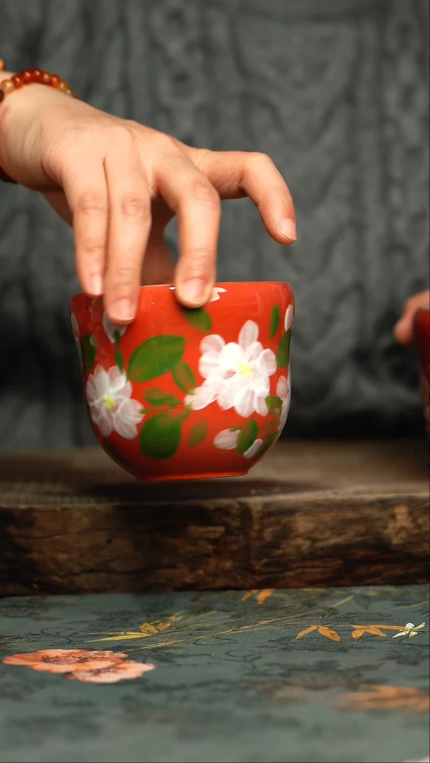 【闪购商品】杯釉下彩手工手绘同款陶器