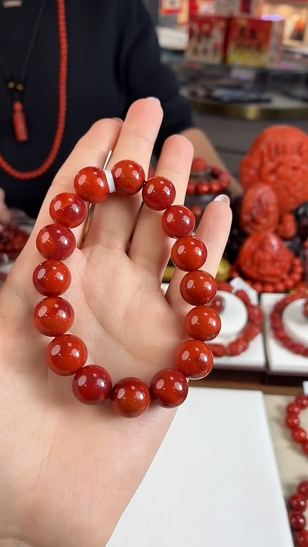 未镶嵌瓦西牛血手串12mm南红玛瑙（多样式发其一）