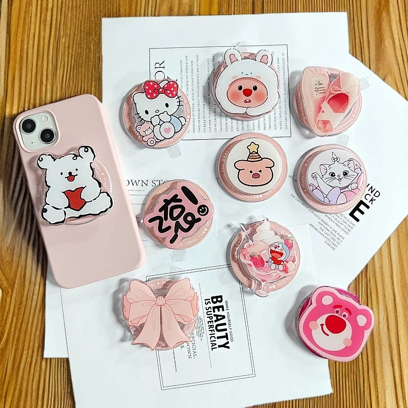 磁吸手机支架可爱卡通懒人气囊伸缩强力吸附创意追剧神器