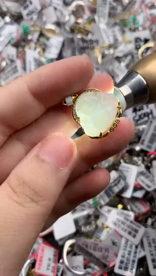 银S925镶嵌戒指翡翠3333-----3