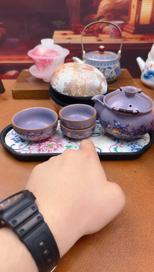 陶瓷茶具摆件旅行套组