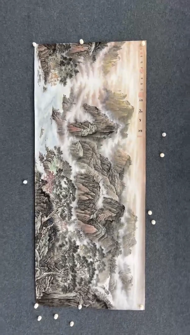 【闪购商品】国画1.18-王夫怀-八尺山水-030