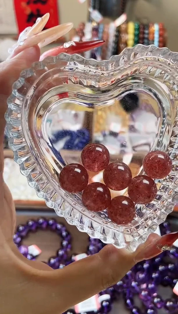 【闪购商品】石英质玉单珠未镶嵌b02草莓晶13mm单珠