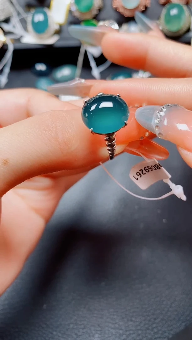 银S925镶嵌戒指翡翠翡翠