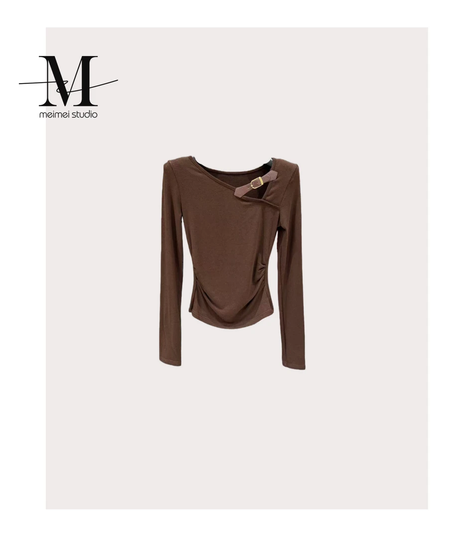 MEIMEI STUDIO 冬季欧货新款时尚百搭肩带打底上衣235-31070660